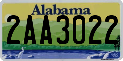 AL license plate 2AA3022