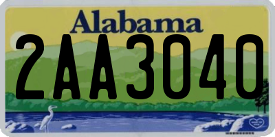 AL license plate 2AA3040