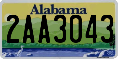 AL license plate 2AA3043