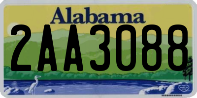 AL license plate 2AA3088
