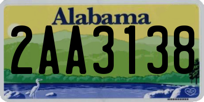 AL license plate 2AA3138