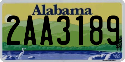 AL license plate 2AA3189