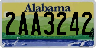 AL license plate 2AA3242