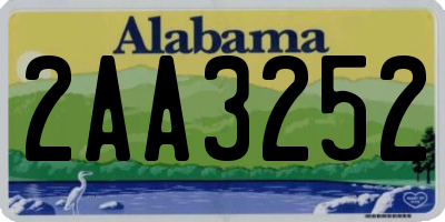 AL license plate 2AA3252