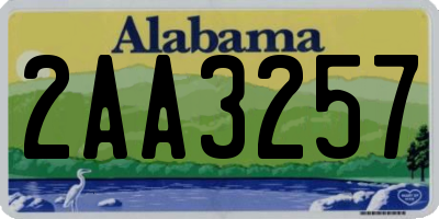 AL license plate 2AA3257