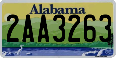AL license plate 2AA3263