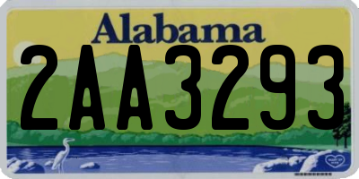 AL license plate 2AA3293