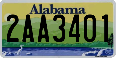 AL license plate 2AA3401