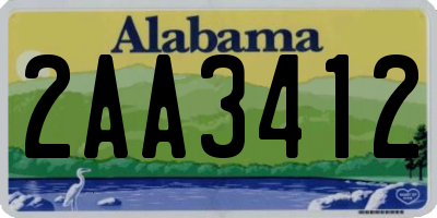 AL license plate 2AA3412