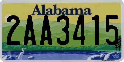 AL license plate 2AA3415