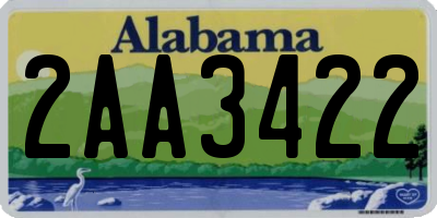 AL license plate 2AA3422