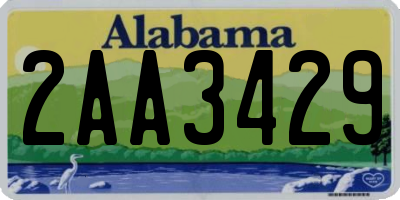 AL license plate 2AA3429
