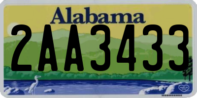 AL license plate 2AA3433