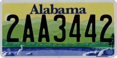 AL license plate 2AA3442