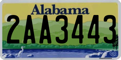 AL license plate 2AA3443