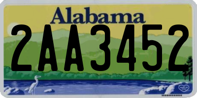 AL license plate 2AA3452