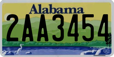 AL license plate 2AA3454