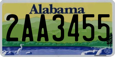 AL license plate 2AA3455