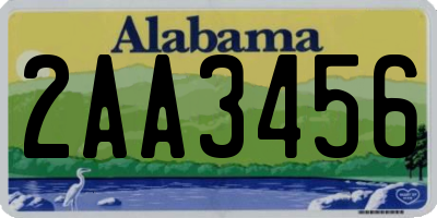 AL license plate 2AA3456