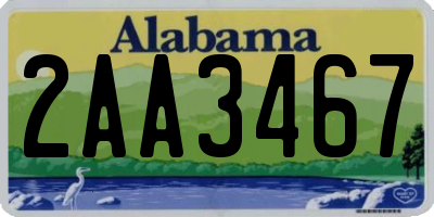 AL license plate 2AA3467