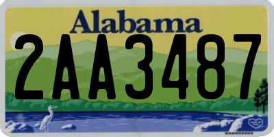 AL license plate 2AA3487