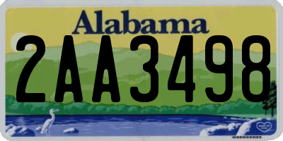 AL license plate 2AA3498