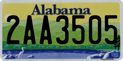AL license plate 2AA3505