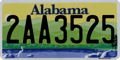 AL license plate 2AA3525