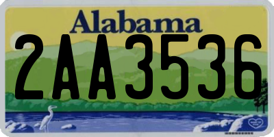 AL license plate 2AA3536