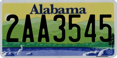 AL license plate 2AA3545