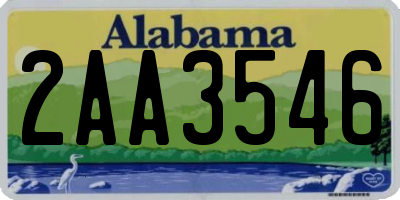 AL license plate 2AA3546