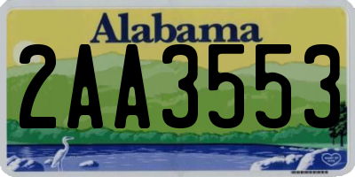 AL license plate 2AA3553