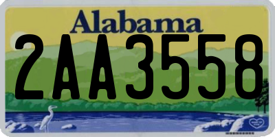 AL license plate 2AA3558