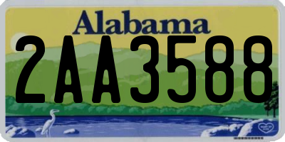 AL license plate 2AA3588