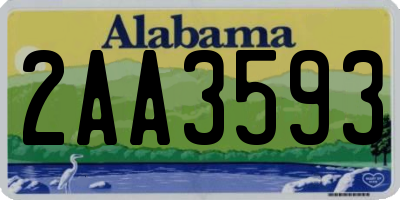 AL license plate 2AA3593