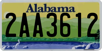 AL license plate 2AA3612