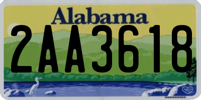 AL license plate 2AA3618