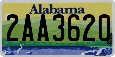 AL license plate 2AA3620
