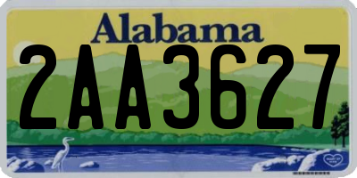AL license plate 2AA3627