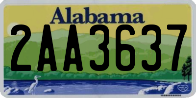 AL license plate 2AA3637