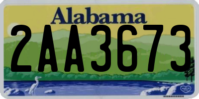 AL license plate 2AA3673