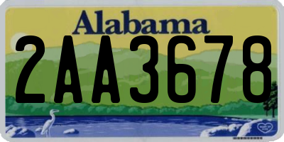 AL license plate 2AA3678