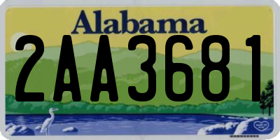 AL license plate 2AA3681