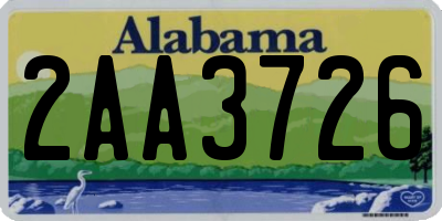 AL license plate 2AA3726