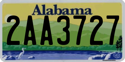 AL license plate 2AA3727
