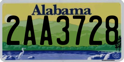 AL license plate 2AA3728