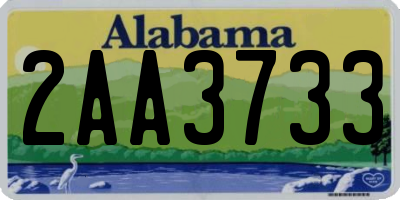 AL license plate 2AA3733