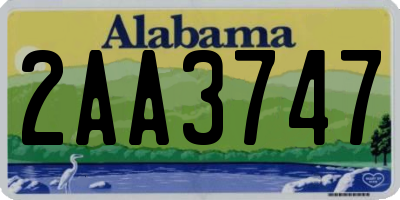 AL license plate 2AA3747