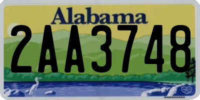 AL license plate 2AA3748