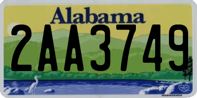 AL license plate 2AA3749